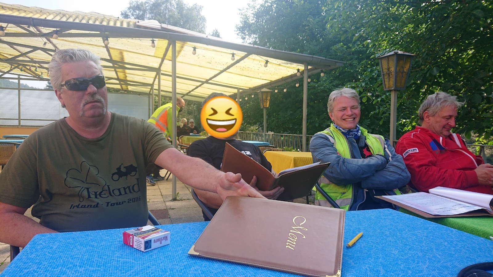 Biker bei einer Rast