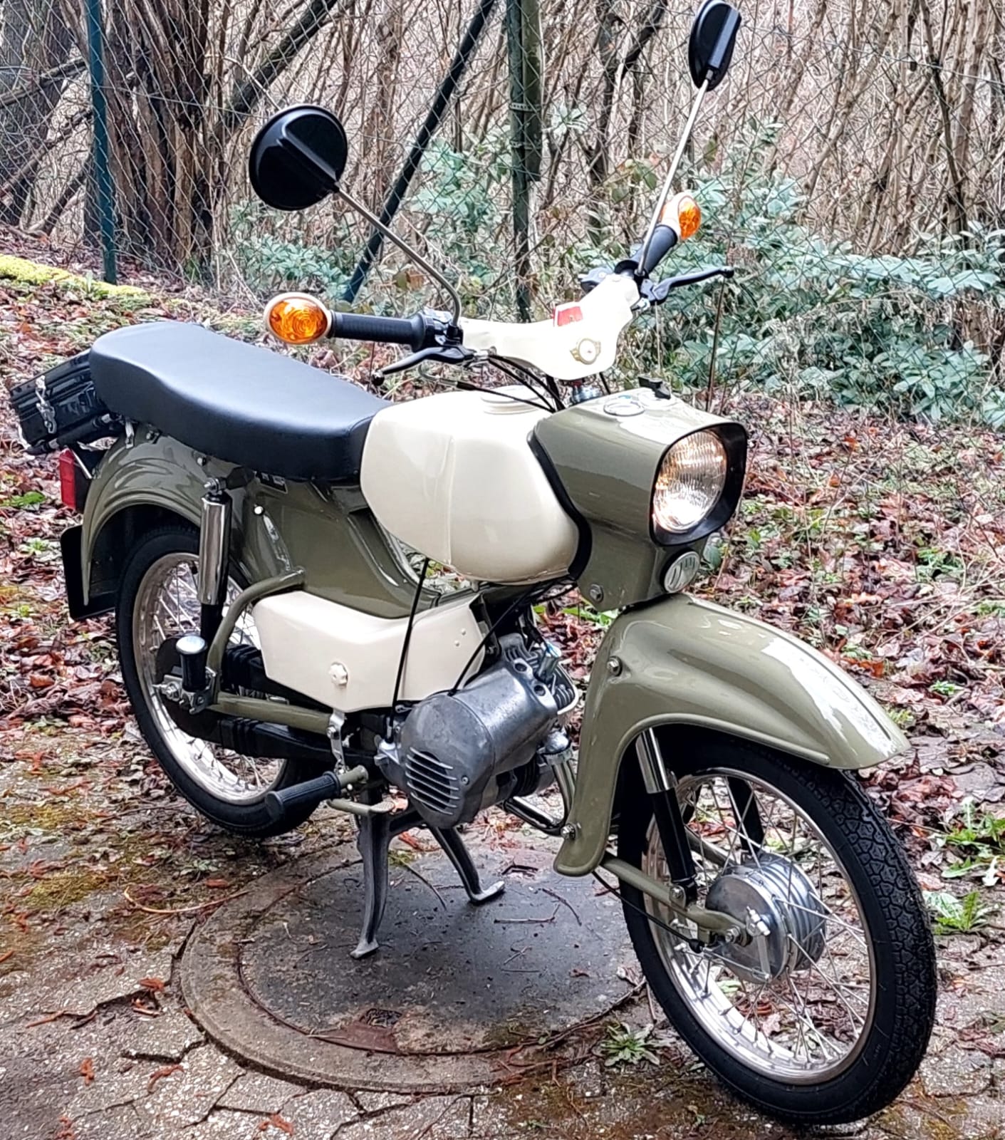 hellgrünes Moped